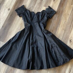 Vintage Black Off-Shoulder Dress